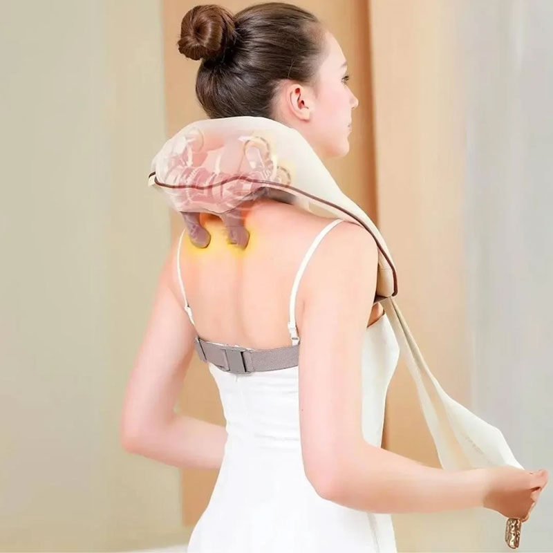 Appareil de Massage Électrique Chauffante HJ-188 Pour épaules et cou - Gris - Image 4