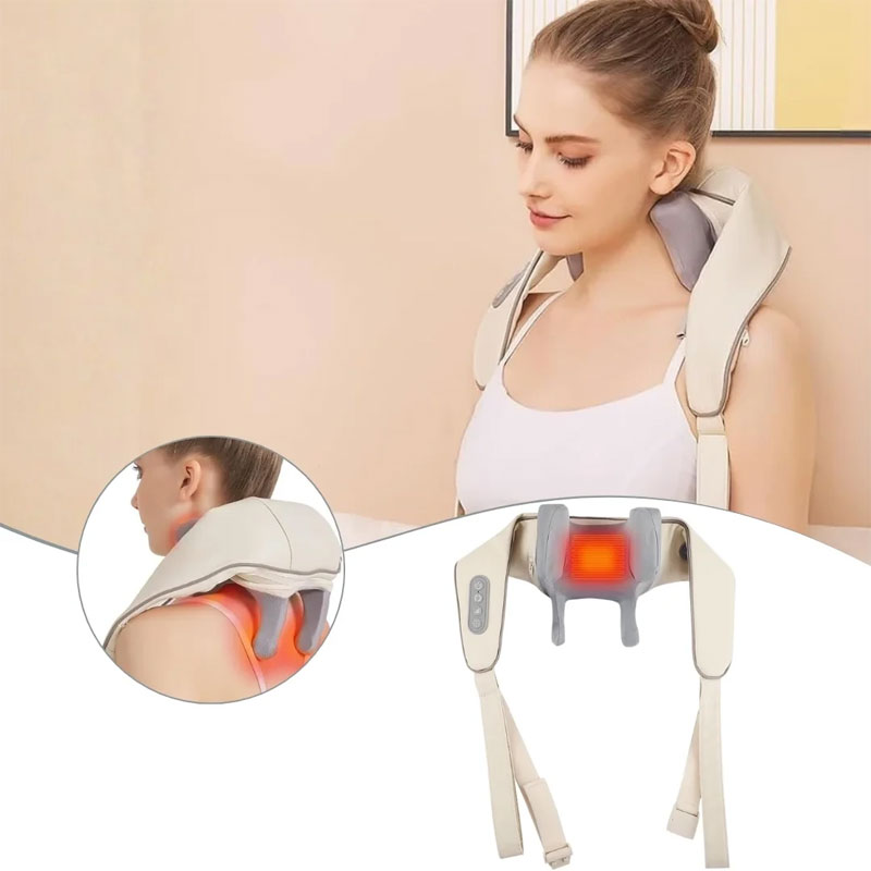 Appareil de Massage Électrique Chauffante HJ-188 Pour épaules et cou - Gris - Image 3