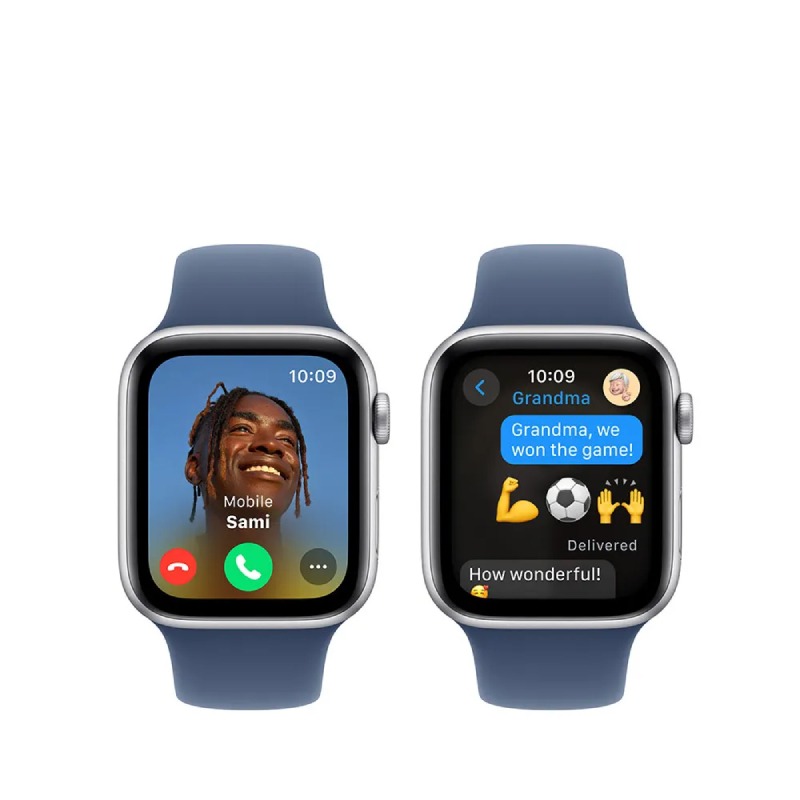 APPLE Watch SE GPS 44mm Avec Bracelet Sport En Denim  - Argent Aluminium - Image 4