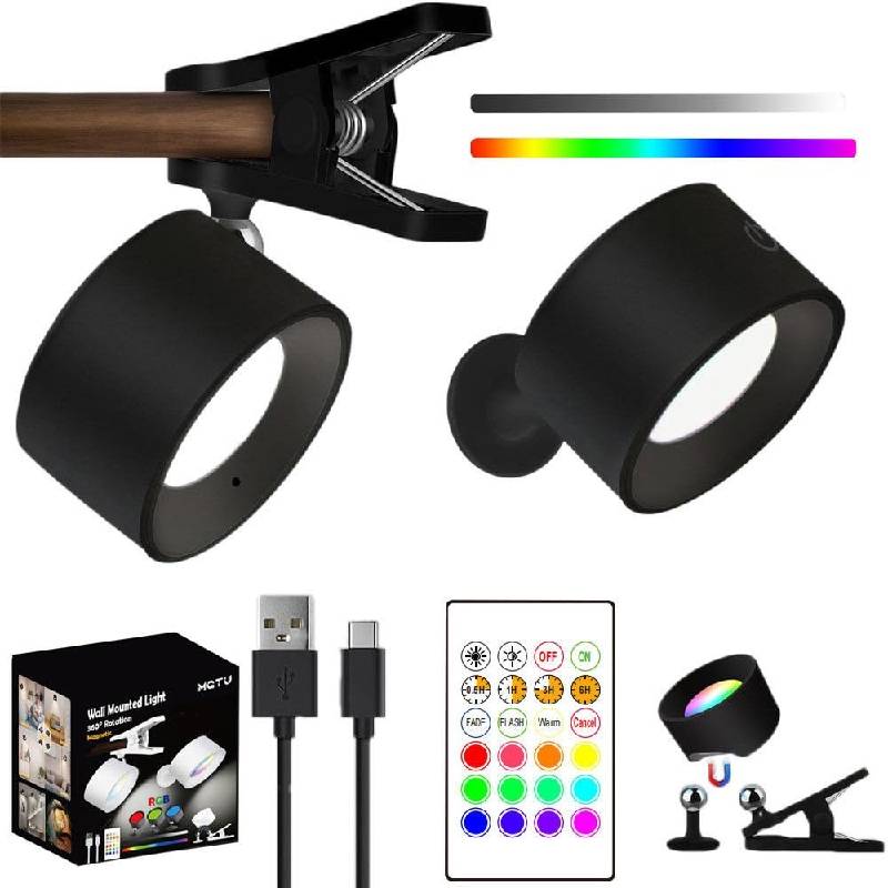 Applique Murale LED RGB Rechargeable Sans Fil Rotation 360° - Image 4