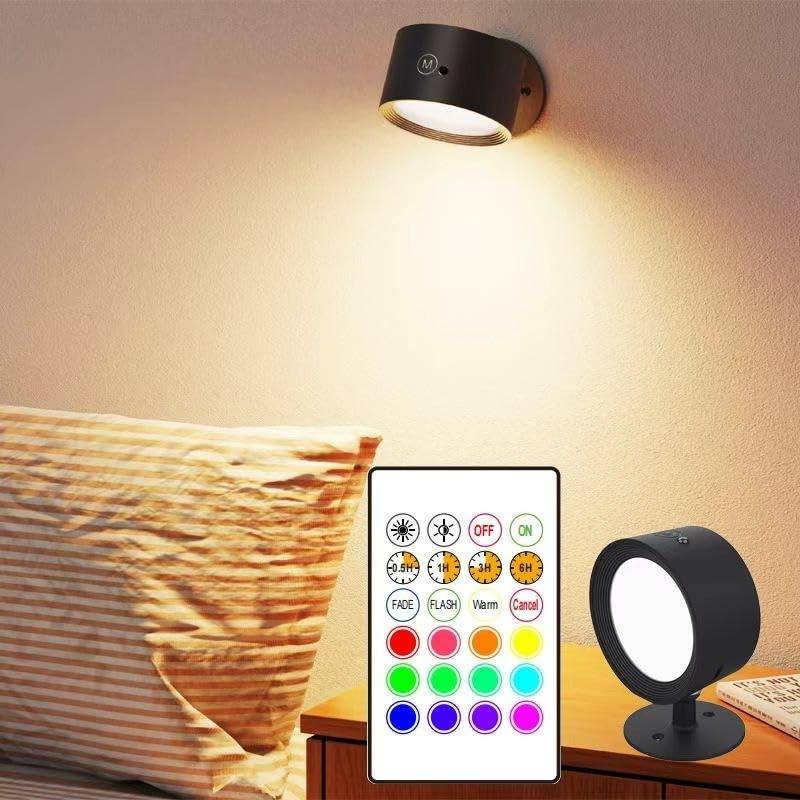 Applique Murale LED RGB Rechargeable Sans Fil Rotation 360° - Image 3