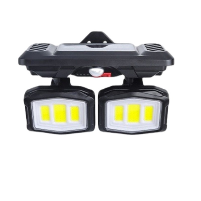 Applique Murale Solaire 2 Lampe COB 28 W Rechargeable avec Détecteur de Mouvement   - YX670L-2
