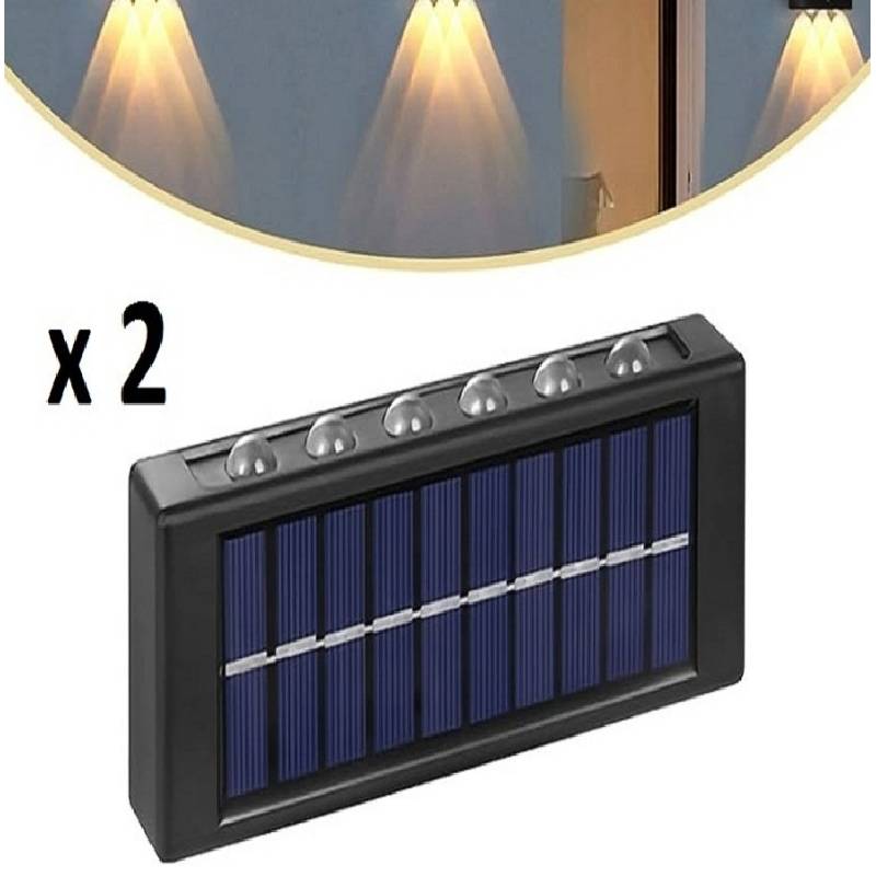 Appliques Solaires Pack De 2 Sans Fil 12 LED - PB1545	