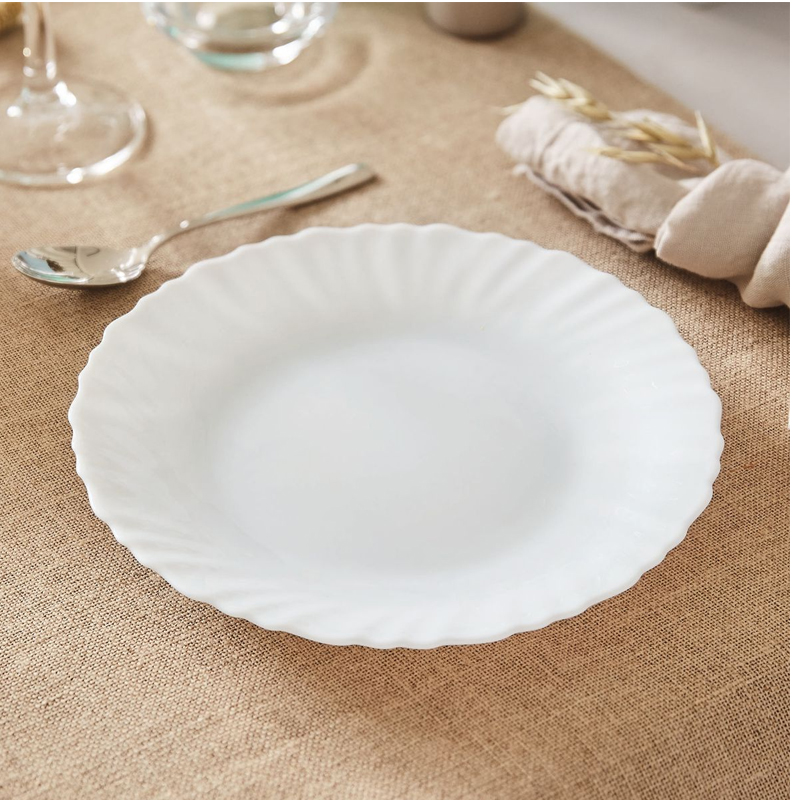 Lot De 6 Assiettes Dessert LUMINARC Feston 19 cm - Blanc - Image 2
