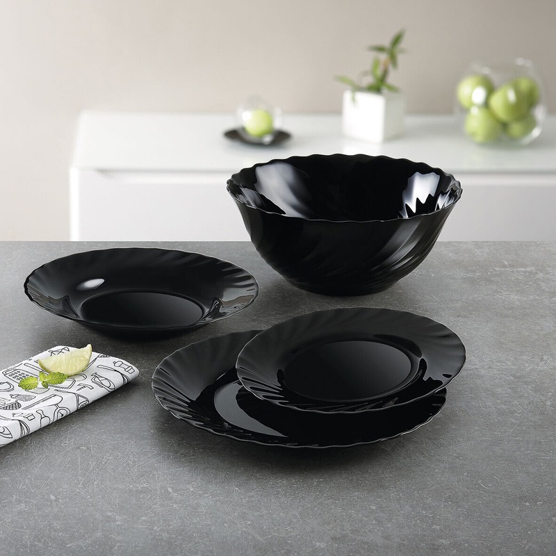 Assiette Plate LUMINARC Trianon 24 cm - Noir - Image 2