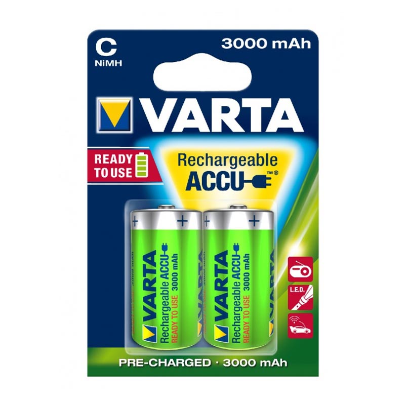 2 x Pile Rechargeable VARTA LR14 1.2V 3000mAh