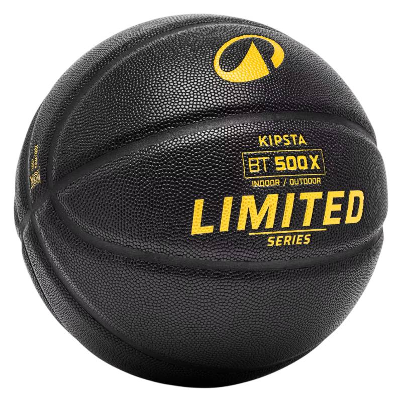 Ballon de basketball KIPSTA taille 7 GRIP MATCH BT500X - Noir or - Image 2