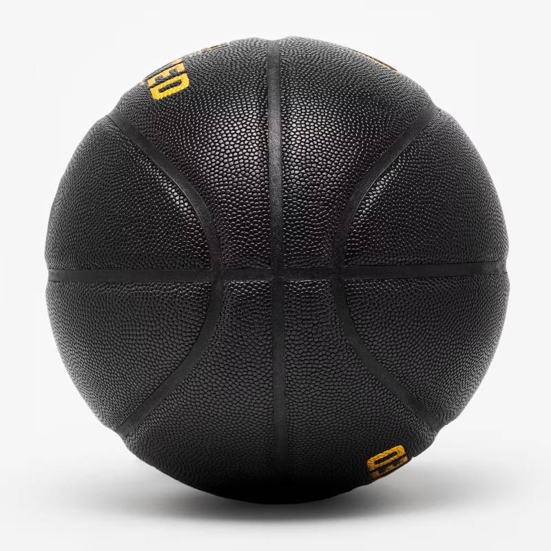 Ballon de basketball KIPSTA taille 7 GRIP MATCH BT500X - Noir or - Image 3