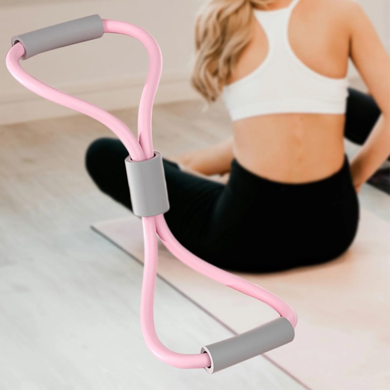 Bande Élastique De Tirage En Forme De 8 - Rose&Gris - Image 4