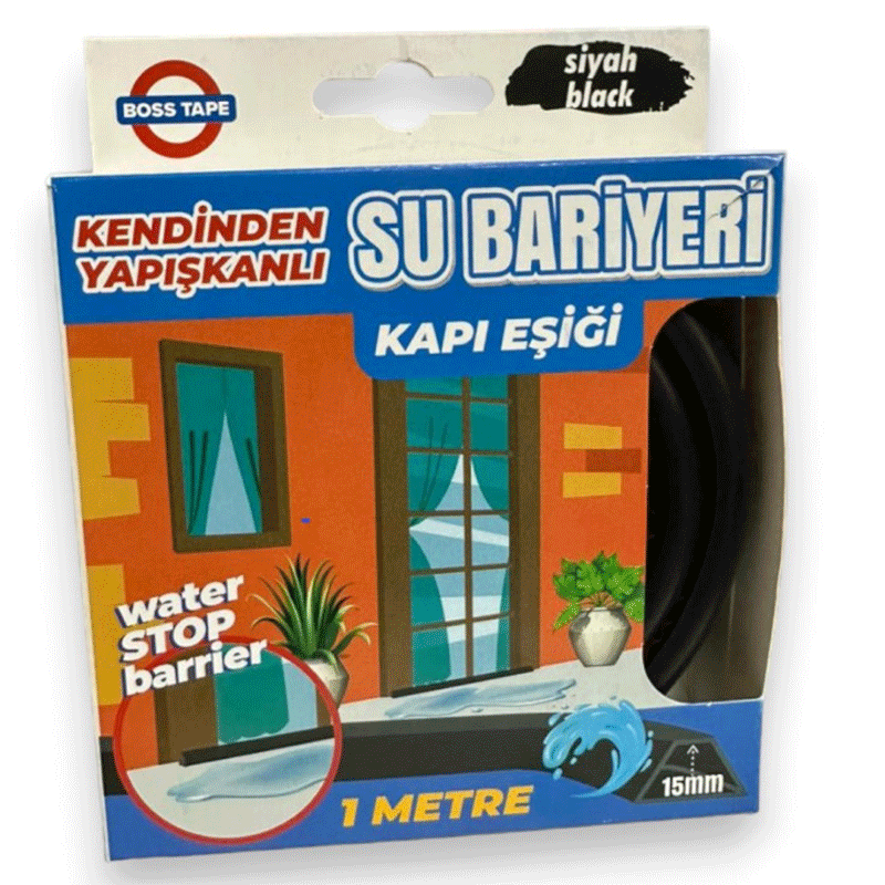 Bandes De Blocage  d'eau BOSS TAPE Auto-adhésives Seuil de porte 1 mètre - Noir 