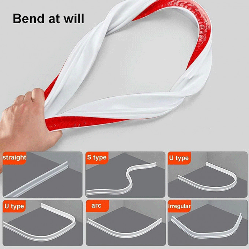 Bandes De Blocage d'eau BOSS TAPE Auto-adhésives Seuil de porte 1 mètre - Blanc - Image 2