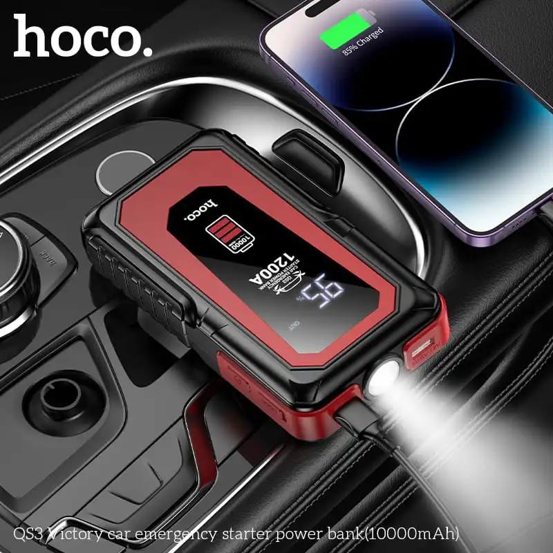 Batterie de démarrage Voiture Hoco QS3 Spring Jump Starter 10000mAh - Image 4