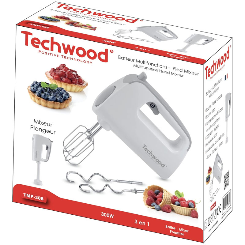 Batteur à main TECHWOOD TMP-308 2en1 300W - Blanc - Image 3