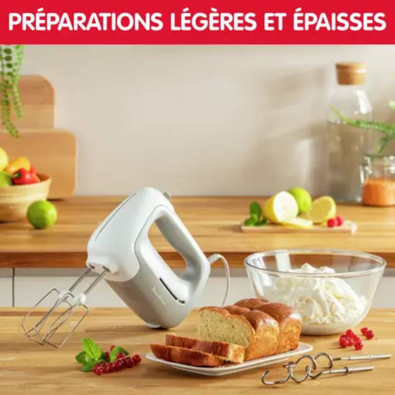 Batteur À Main MOULINEX Prep'Mix 450Watts - Blanc&Gris - Image 3