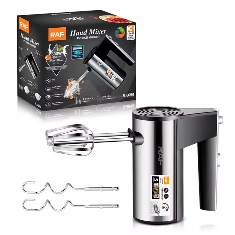 Batteur à Main RAF R-6690 600W - Noir&Inox - Image 4