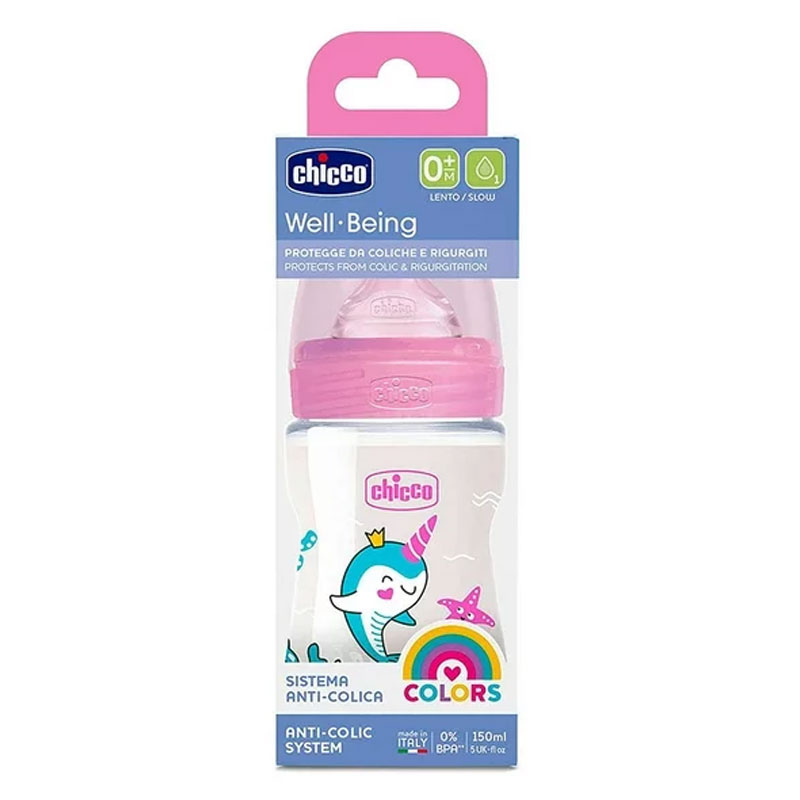 Biberon CHICCO Dauphin Anti-Coliques Rose - 150ml - Image 2