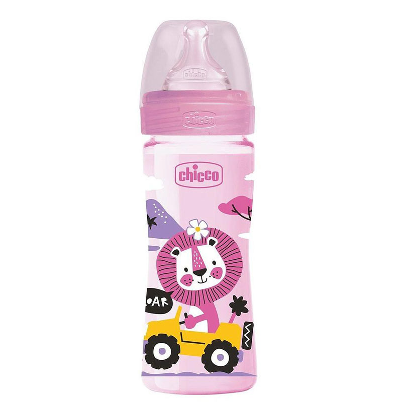 Biberon CHICCO Lion Anti-Coliques Rose - 250ml - Image 2