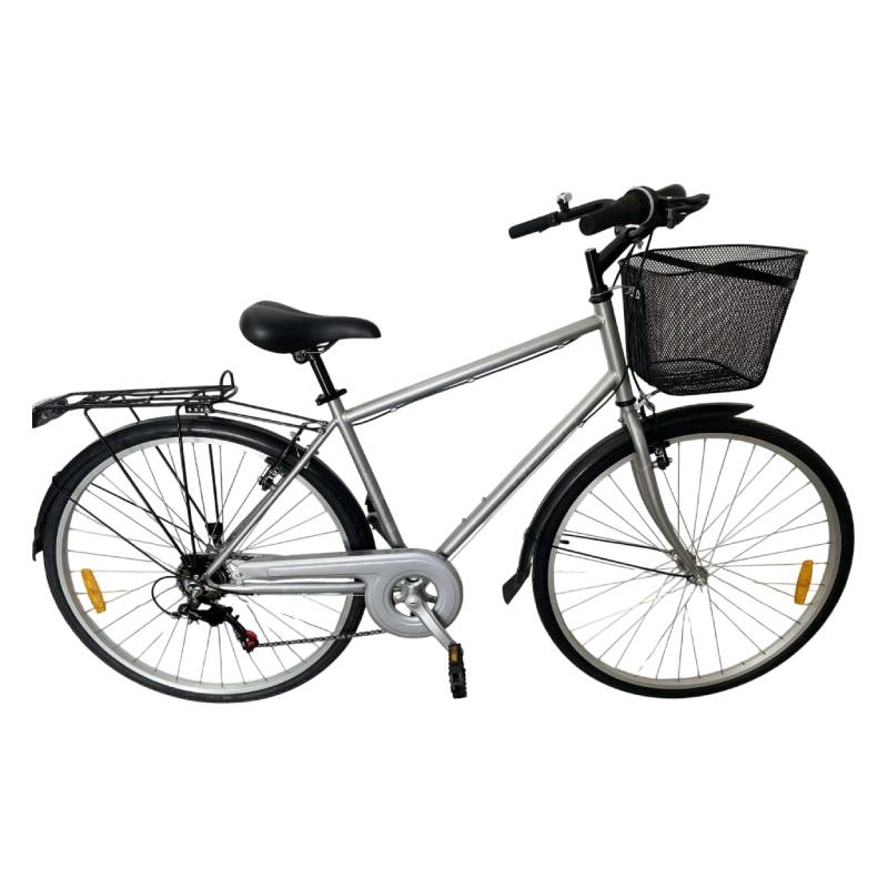 Bicyclette VTT RODEO 6 Vitesses 27'' Avec Panier - Silver