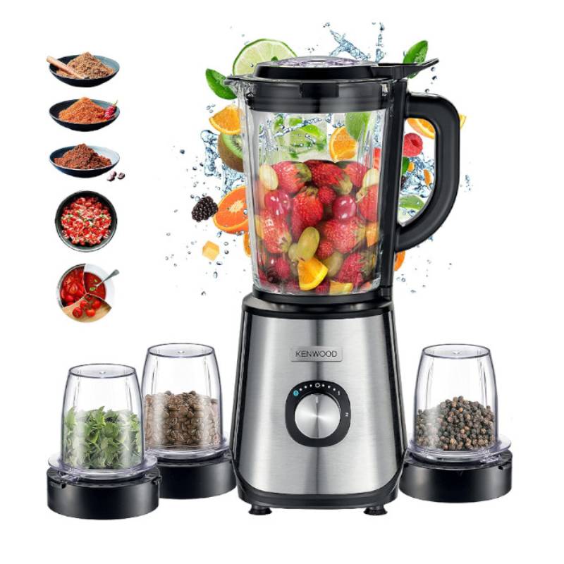 Blender KENWOOD en verre avec 2 broyeurs 1000W 1,5L - Noir Argenté (BLM45.880SS), Photo boutique MyTek chez MyTek
