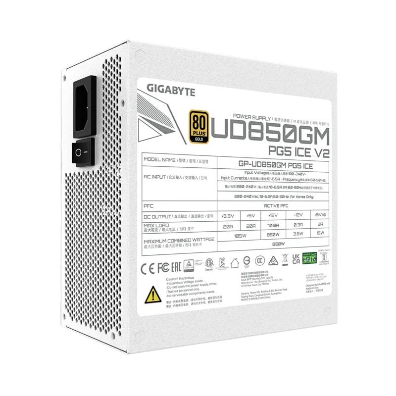 Bloc d'alimentation GIGABYTE UD850GM PG5 ICE V2 850W 80+Gold - Image 5