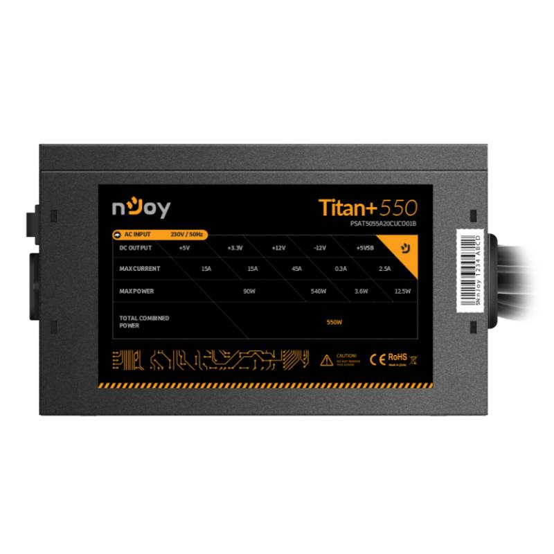 Bloc D'Alimentation NJOY TITAN+ 550W 80+ Bronze - Image 4