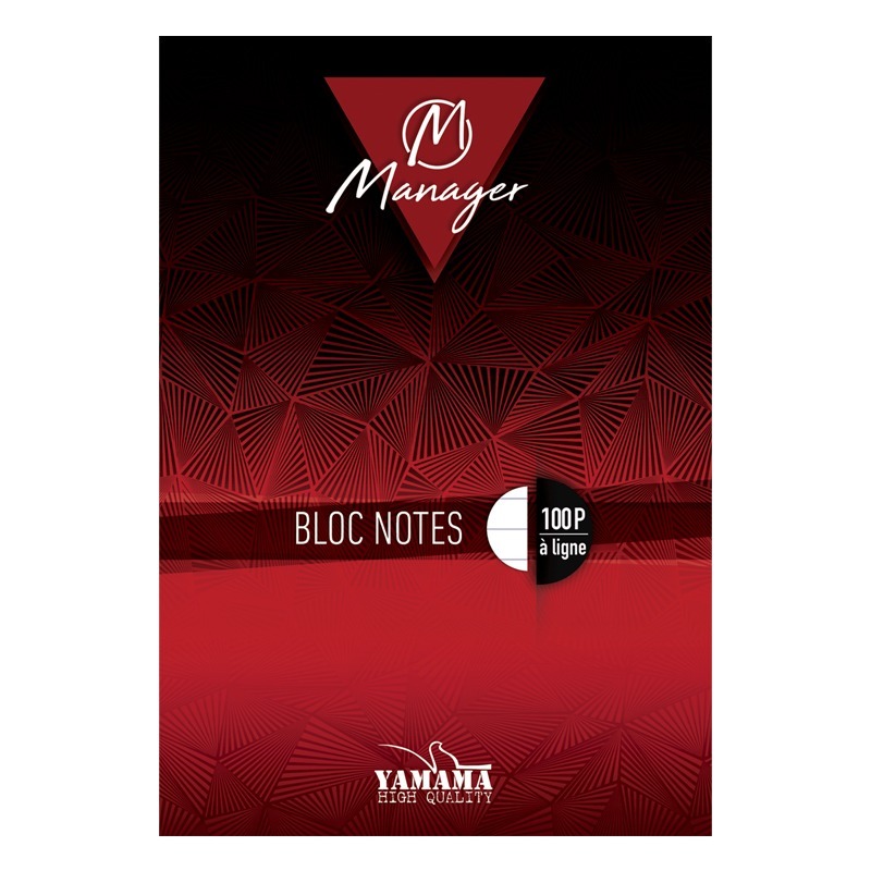 Bloc Manager YAMAMA 50 Feuilles GM à lignes - Rouge