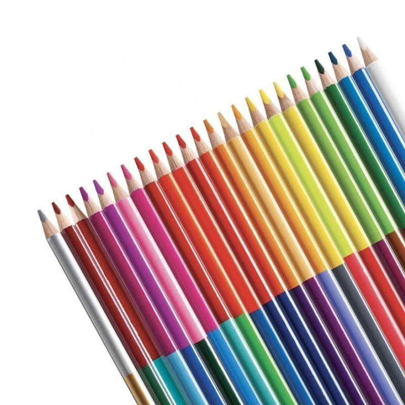 Boîte de 12 Crayons CARIOCA BiColor Triangulaire couleur  - Image 2