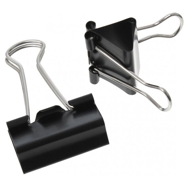 Boîte de 12 Pinces Binder Clips 25mm - Noir  - Image 2