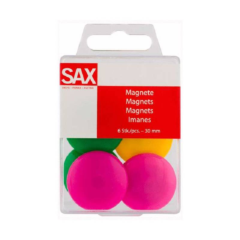 Boîte 6 Aimants SAX 3 Cm Assortis - 162181