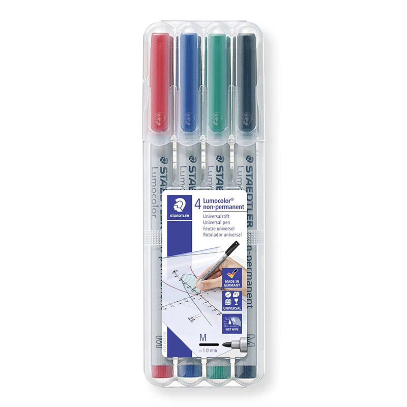 Boîte de 4 Stylos STAEDTLER Lumocolor non-permanent universal M  - Image 2