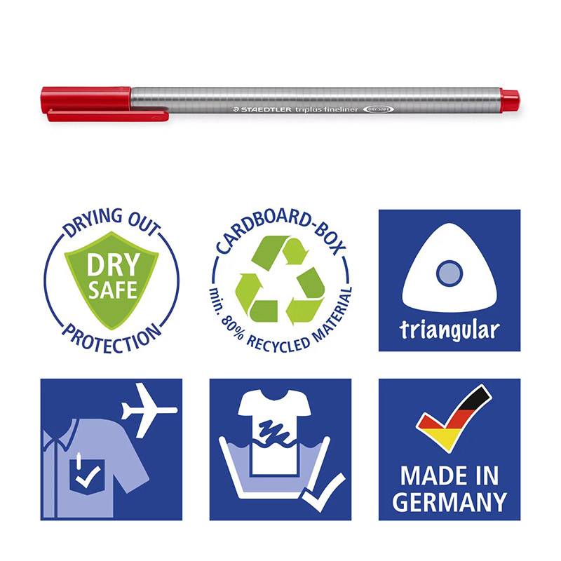 Boîte de 4 stylos STAEDTLER Triplus Fineliner - Assortis - Image 4