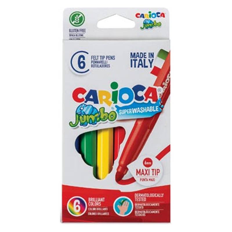 Carioca Jumbo stylo-feutre Extra-large Multicolore 6 pièce(s), Photo boutique MyTek chez MyTek