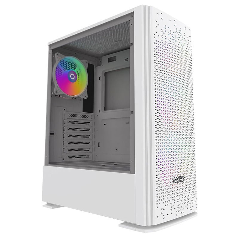 Boitier Gamer AQIRYS GACRUX Moyen Tour 4 Fans RGB - Blanc - Image 5