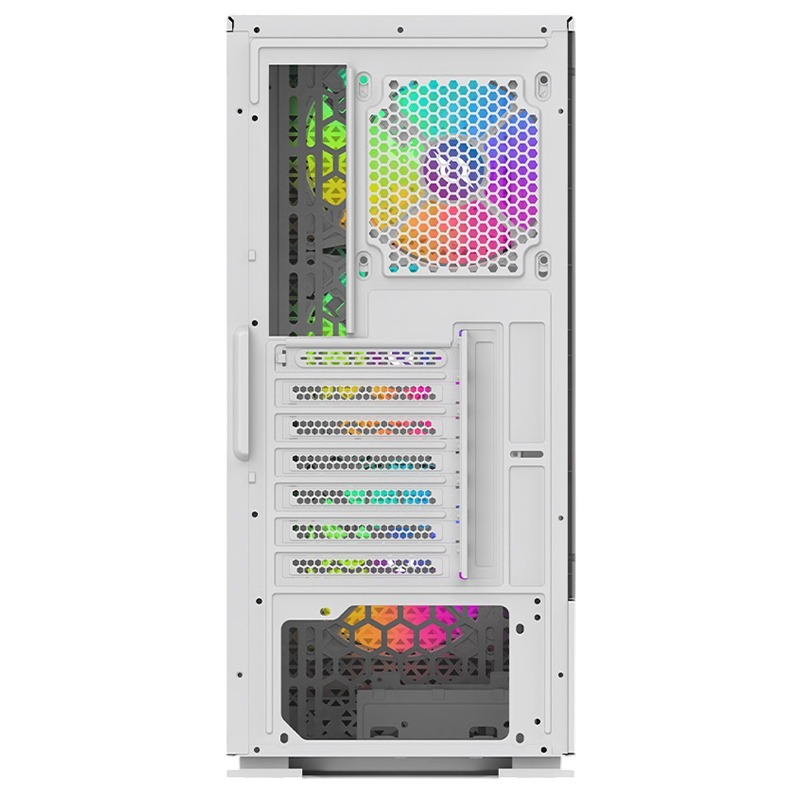 Boitier Gamer AQIRYS GACRUX Moyen Tour 4 Fans RGB - Blanc - Image 6