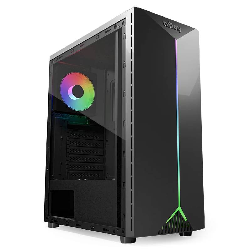 Boitier Gamer NJOY ANIL Moyen Tour 1 Fan RGB - Noir 