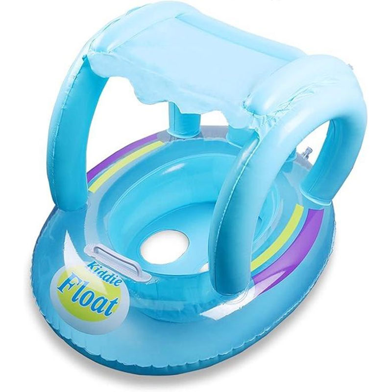 Bouée Gonflable pour Bébé Baby Boat Avec Capote - Bleu