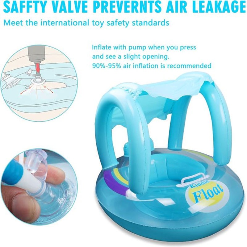 Bouée Gonflable pour Bébé Baby Boat Avec Capote - Bleu - Image 3