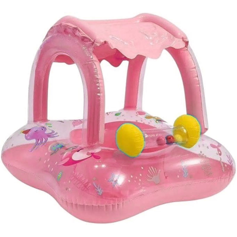 Bouée Gonflable pour Bébé Baby Square Boat Avec Capote - Rose