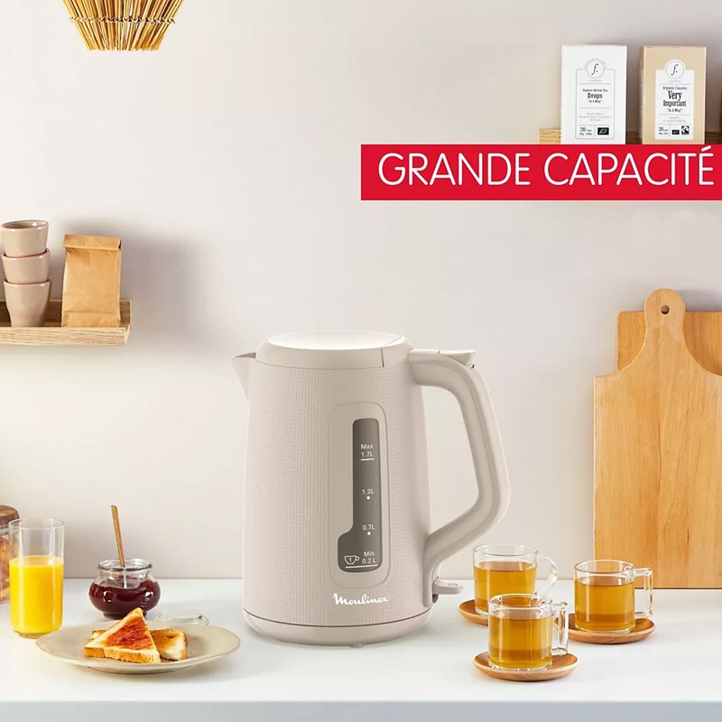 Bouilloire Électrique MOULINEX Morning 2400W 1.7L - Gris Chaud - Image 6