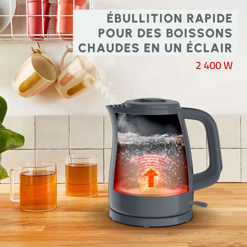 Bouilloire Électrique MOULINEX PLAINO 2400W 1.5L - Gris - Image 6