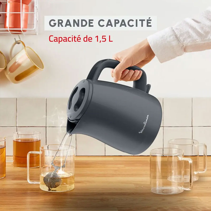 Bouilloire Électrique MOULINEX PLAINO 2400W 1.5L - Gris - Image 5