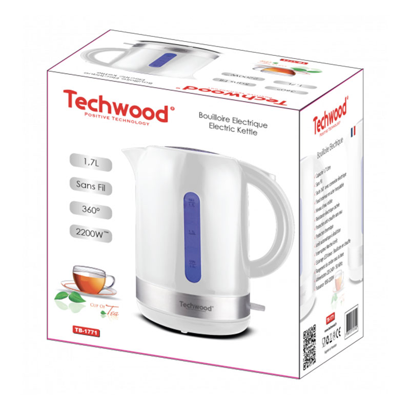 Bouilloire Sans Fil TECHWOOD TB-1771 1.7L - Blanc - Image 2