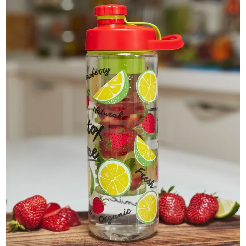 Bouteille d'Eau détox Herevin 650ml - Rouge - Image 2