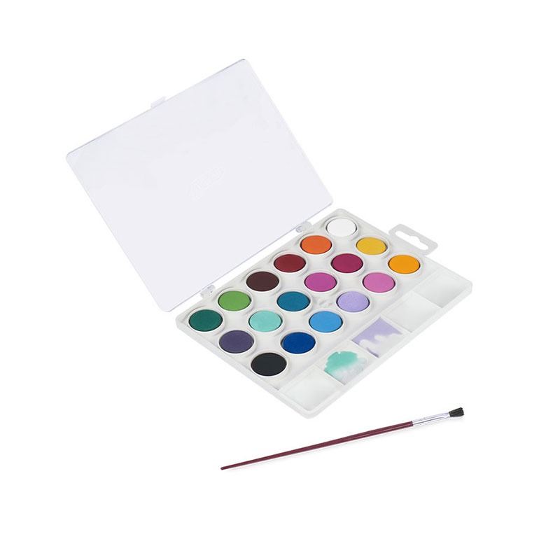 Box De 18 Aquarelle Pastilles 22 mm JOVI Avec Pinceau - Couleurs Assortis - Image 3