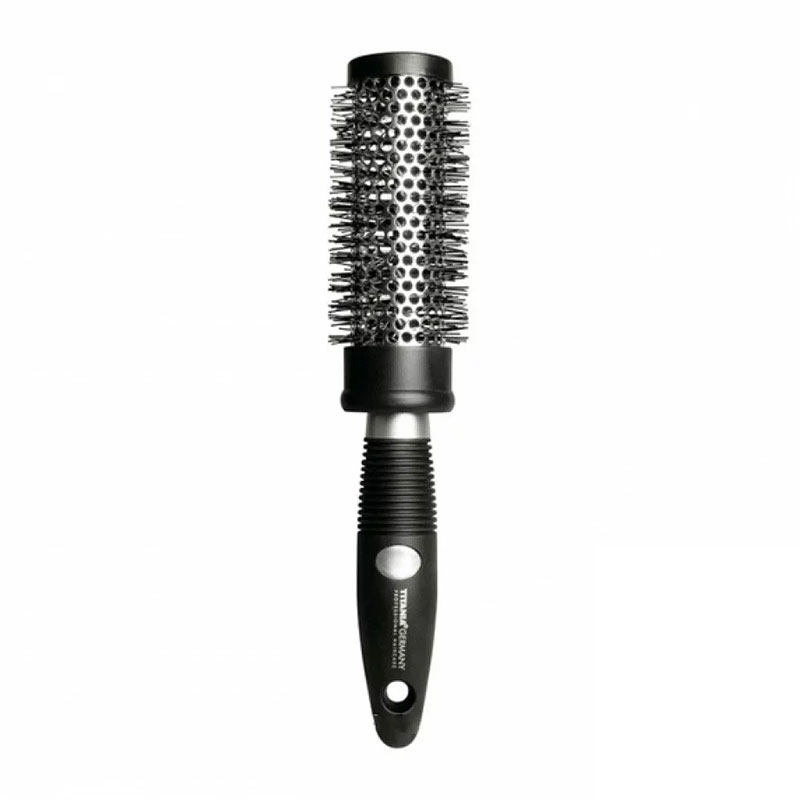 Brosse Ronde TATIANA Manche Caoutchouc - 5 x 24.5 cm - Noir