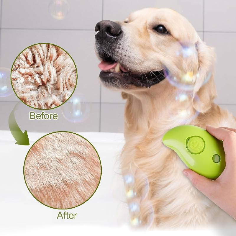 Brosse à Vapeur QC-06 3 en 1 pour Chats & Chiens - Jaune - Image 4