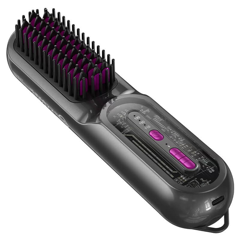 Brosse Lissante Chauffante Sans Fil HOCO HP45 36W - Noir