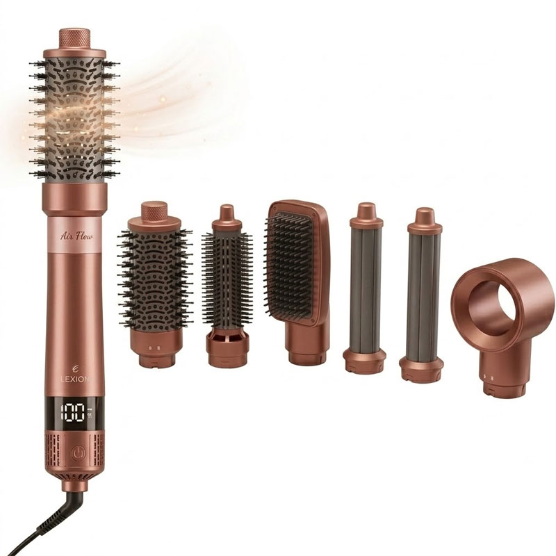 Brosse soufflante Lexical LAS-5255-4 6-en-1 1300 W - Rouge