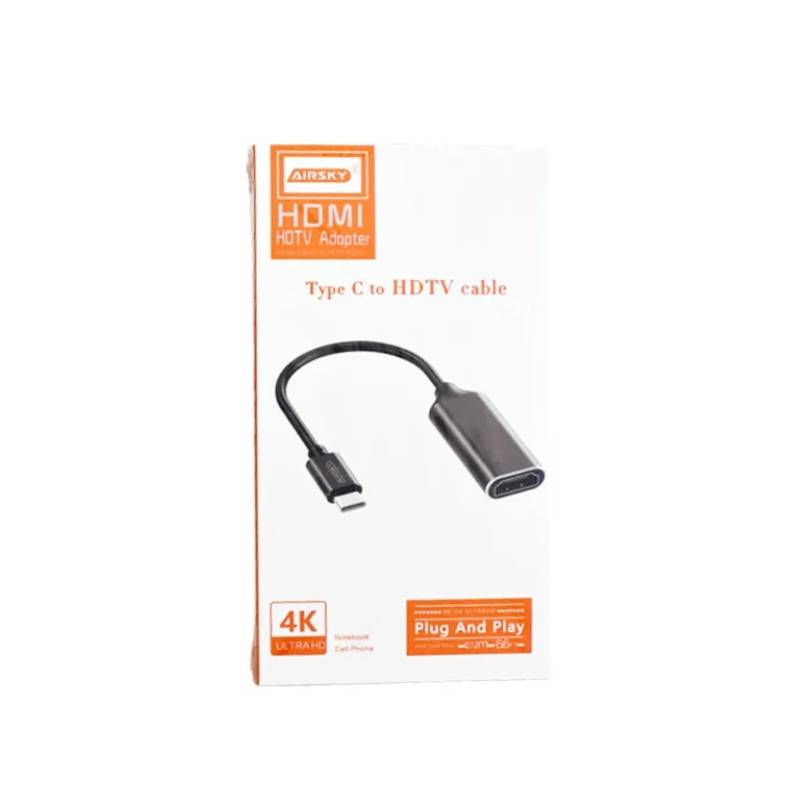 Cable Adaptateur Airsky HC-03 USB-C vers HDMI HDTV - Noir - Image 3