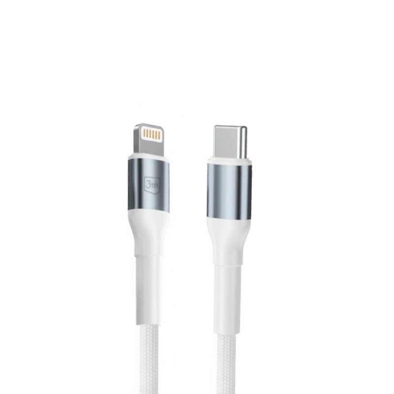 Câble de Charge 3MK  USB-Vers Lightning 20W - Blanc